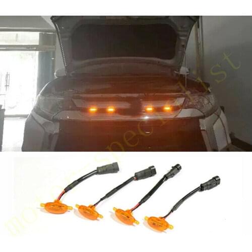 For Mitsubishi Outlander Sport 2018-2020 LED Car Front bumper Grille LED Amber Light Raptor Style Light Kit Decor W/ Wire Speed