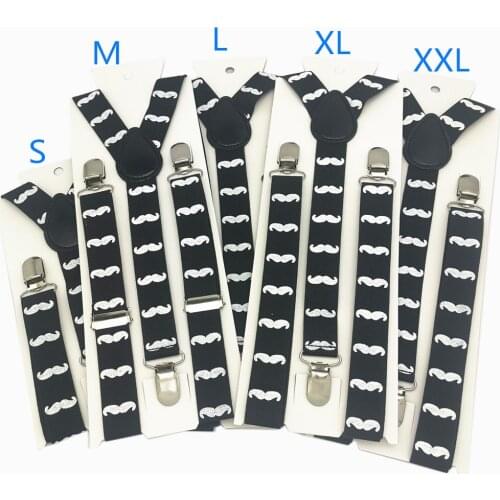 Adult Kids Lovely Fashion Mustache Print Suspenders Adjustable 3 Clips Beard Braces Clothing Accessories For All Family Party