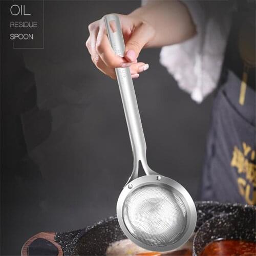 Stainless Steel Mesh Skimmer Vegetable Residue Oil Mesh Colander Strainer Soup Pot Small Colander Kitchen Tools