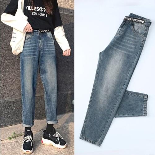 New Pencil Pants Vintage High Waist Jeans New Womens Pants Full Length Pants Loose Ccowboy Pants Plus Size S-XL nzDG515