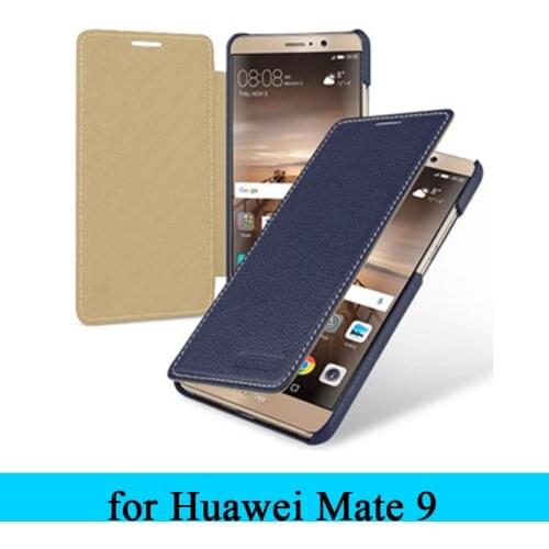 Classic Fashion Design Phone Case 100% Cow Genuine Leather Business Flip Phone Cover Protector Skin for Huawei Mate 9 Mate9