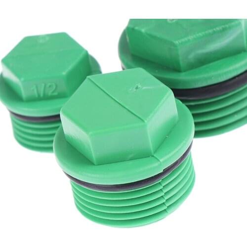 10Pcs/Set G1/2 G3/4 G1'' Male Threaded PPR End Cap Plug Pipe Fittings Water Tubing Stopper