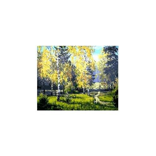 MaHuaf-X671 DiY hand painted oil paint by numbers drawing by number wall canvas art picture home decor craft forest landscape