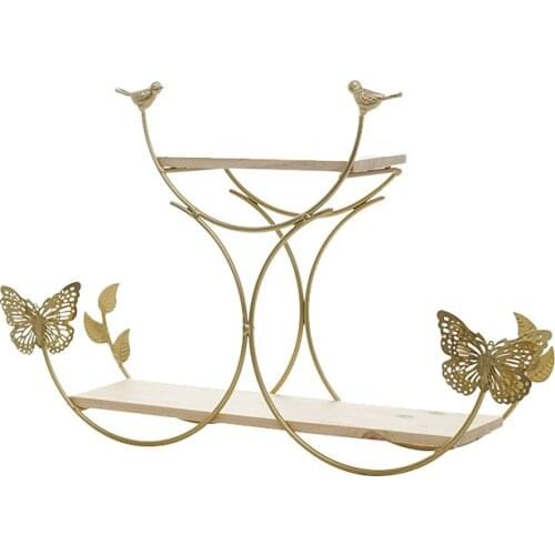 Metal Wall Shelf Decorative Floating Wall Shelf Entryway Storage Shelf Rack for Bedroom Kitchen Bathroom Living Room