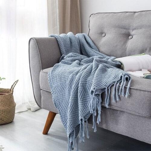 Fashion Z Word Stripe Cotton Knitted Thread Air Condition Blanket for Office Sofa Bed Travel Blankets Photographic Prop Decor
