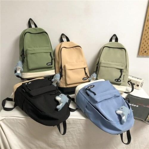 Fashion Mens Backpack Simple Solid Color School Bag For Boys Large Capacity Waterproof Nylon Student Shoulder Bags Scoolbags