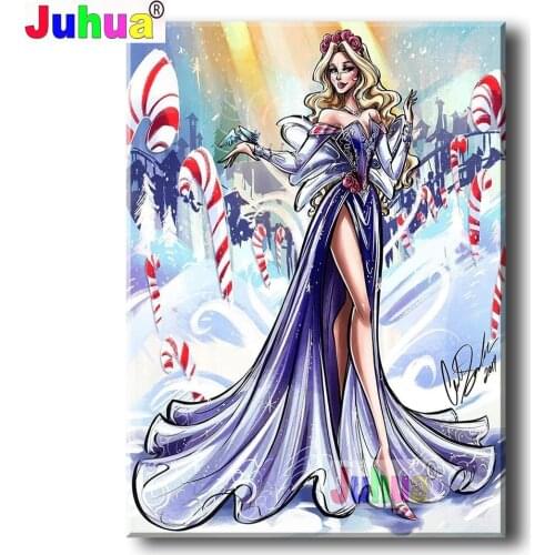 Cartoon Snow White Dress Girl DIY 5D Diamond Painting Cross Stitch Diamond Embroidery Rhinestones Diamond Mosaic Princess Decor