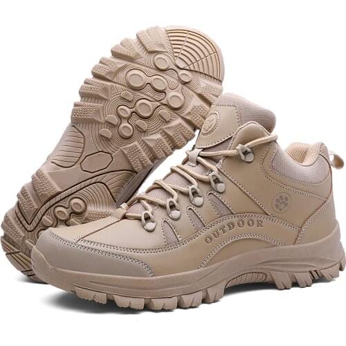 Male Outdoor Sports Tactical Military Men Shoes For Camping Climbing Shoes Men Boots Non-slip Comfortable Mountain Hiking Shoes