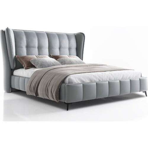 RAMA DYMASTY genuine leather soft bed modern design bed bett, cama fashion king/queen size bedroom furniture