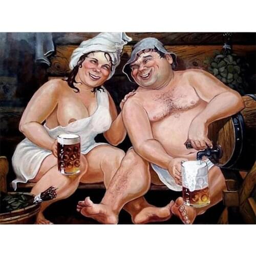 5D DIY "Bath Picture" Diamond Painting Cartoon Cross Stitch Kit Full Diamond Square Diamond Embroidery Mosaic Crystal Home Decor