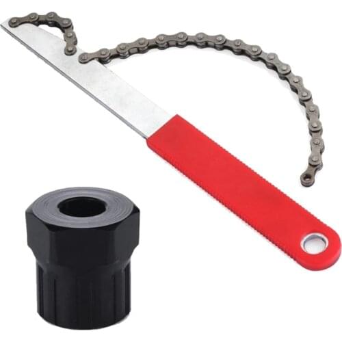 831C Chain Whip Tool Kit Bike Cassette Removal Tool Kit Crank Extractor Spanner Freewheel Chain Whip Remover Cassette Removal