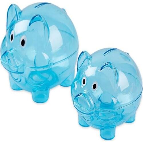 Newest Candy-Colored Piggy Bank Cute Piggy Transparent Plastic Childrens Piggy Bank Cartoon Coin Piggy Bank