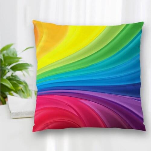 New Custom Pillow Slips Color Rainbow Pillow Covers Bedding Comfortable Cushion/Good For Sofa/Home/Car High Quality Pillow Cases