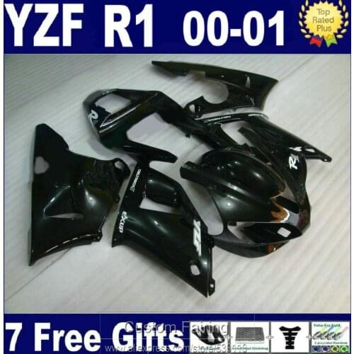 New hot fairing kit for Yamaha YZFR1 00 01 black motorcycel fairings set YZF R1 2000 2001 LK50