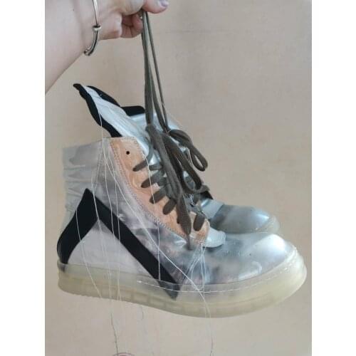 New Season Man Clear-soled Geobasket Sneakers Clear Sole High Top Lace-up Shoes Kanye West Street Trainers
