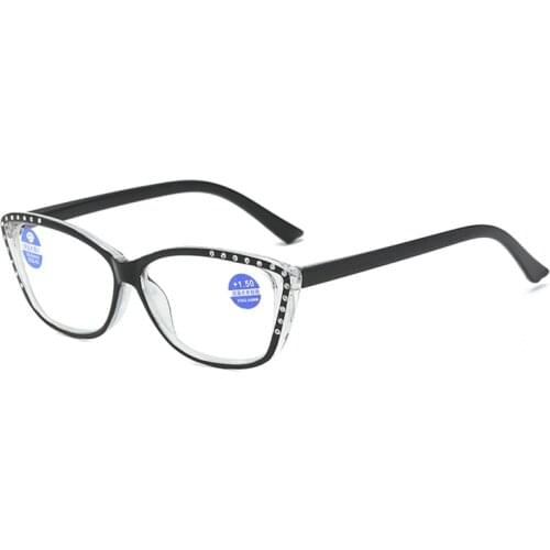 New Women Men Reading Glasses Anti-blue light Anti Radiation Coating Film Imitation Diamonds Presbyopia 1.0 To 4.0 R088
