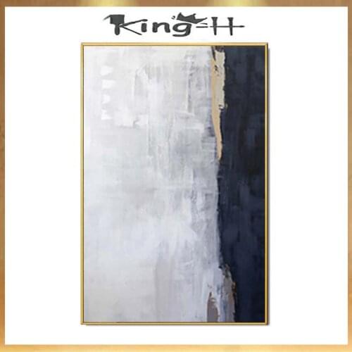 Original oil paintings Handmade on canvas white and black landscape abstract wall art picutre home decoration for living room
