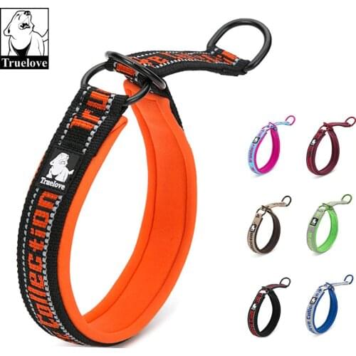 Truelove Neoprene Dog Collar Nylon 3M Reflective P-Chain Collar for Small Medium Large Pet Dogs Puppy Soft Adjustable Orange