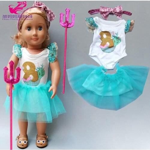 17 inch baby Doll dress blue lace dress 18 inch 45cm american dolls clothes trousers set doll dress