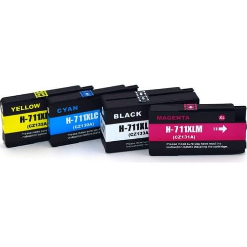 T120 T520 Full Compatible Ink Cartridge With Dye Ink for HP 711 711XL with Chip for HP711XL