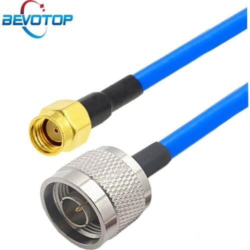 N Female to RP-SMA Male RF Adapter Semi-Flexible RG402 Cable 50 Ohm Coaxial Pigtail Extension Cord Jumper 15CM 50CM 1M 2M 5M 10M