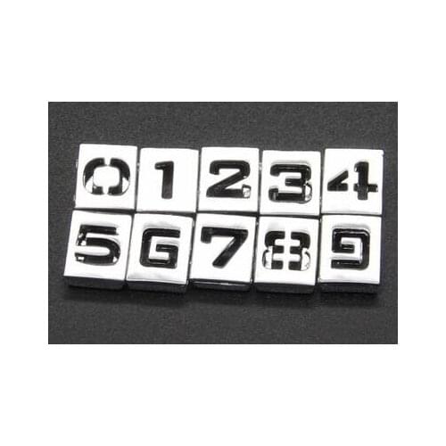 8MM Hollow Slide Number 20PCS/lot " 0--9 Can Choose Each Number " Fit For DIY Pet Collar & Wristband