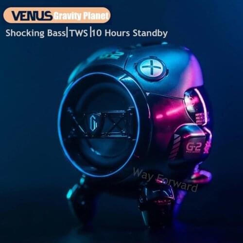 Gravastar Subwoofer Portable Bluetooth Speaker Wireless Stereo Heavy Bass Column Mini Loudspeaker LED Metal Boombox Music Player