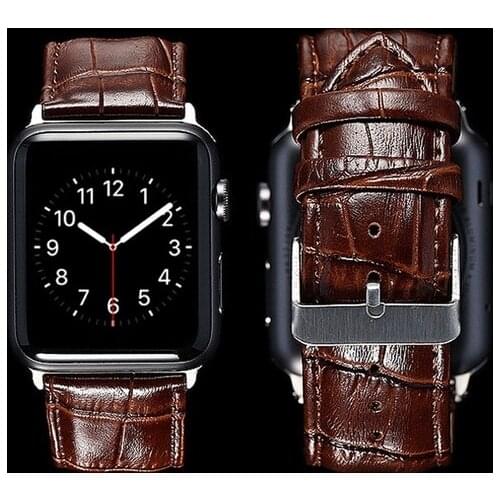 Crocodile Genuine Leather For Apple Watch Strap Band 42mm 44mm bracelet for iwatch band se 38mm 40mm Series 6/5/4/3/2/1