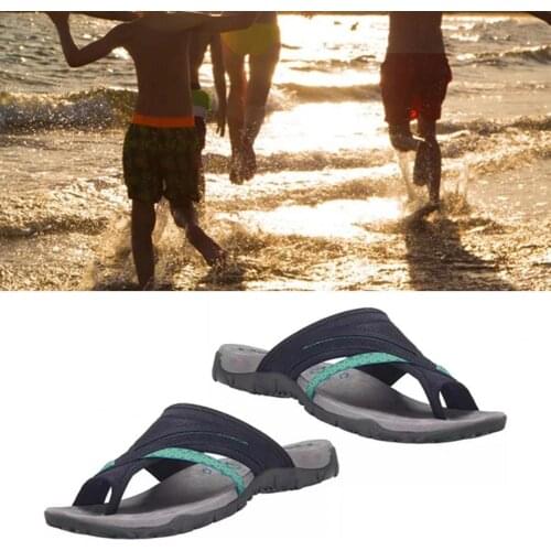 1 Pair Women Flip Flops Casual Anti-slip Rubber T-Strap Open Toe Comfort Sandals for Beach