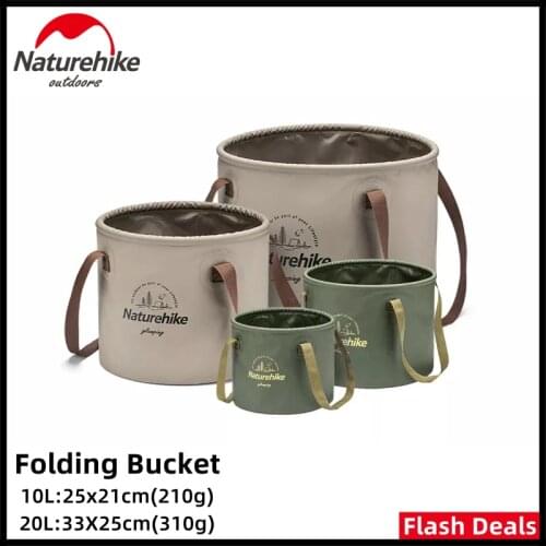 Naturehike Foldable Round Bucket Outdoor Camping Accessories Picnic Portable Water Basin Folding Storage Bucket Beer Container