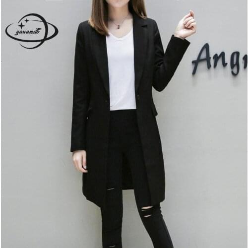 Yauamdb Women Blazers 2018 Spring S-3xl Polyester Female Suit Jackets Clothing Single Button Notched Casual Ladies Clothes Y99