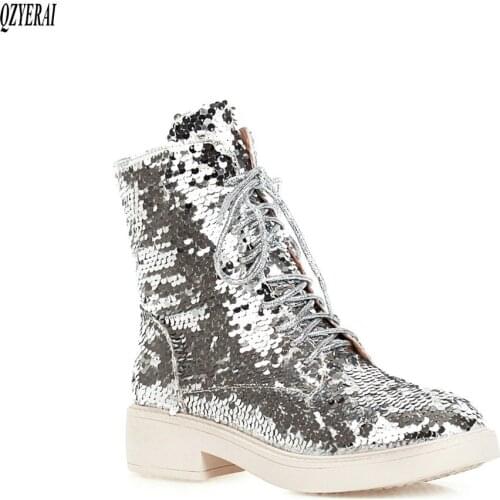 QZYERAI flash Riding boots Female boots The knight Womens boots Autumn and winter Womens shoes Size 34-43