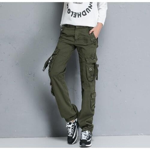 Womens Drawstring Loose Multi-pocket Long Pants Outdoor Plus Size Army Tactical Trousers Women Climb Hunting Hiking Sport Pants