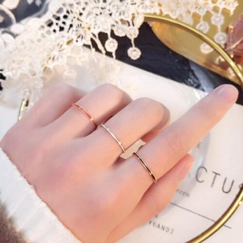 Creative 1mm three-color ring simple style multifunctional decoration small index finger ring ladies fashion new jewelry