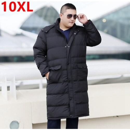 Winter long down jacket tall big size fat XL coat Overknee 10XL 9XL plus size long paragraph male winter clothes 8XL 7XL 6XL
