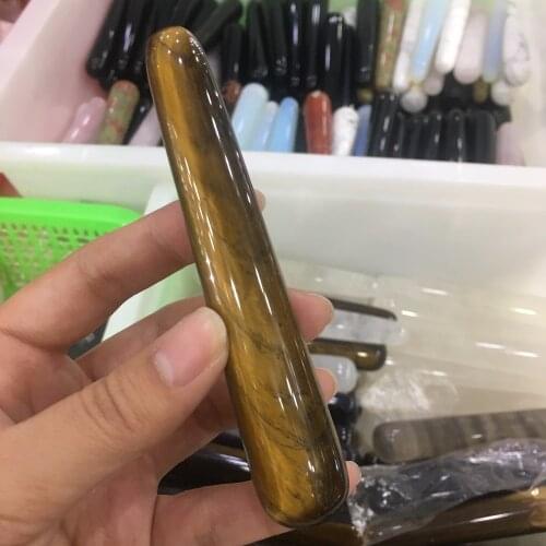 1pcs Natural Tiger eye quartz Massage Stick Reiki Healing
