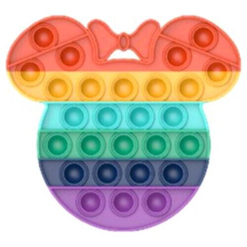 10pcs Bubble Sensory Fidget Silicone Stress Reliever Squeeze Toy Autism Funny Anti-stress Reliever Rainbow Educational Toys