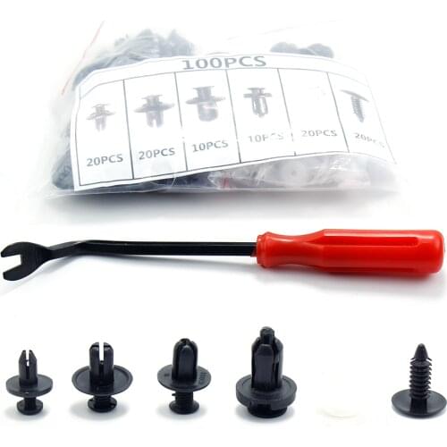 100pcs 6 Sizes Automotive Fasteners Kit Car Push-type Retainer Door Trim Clips Fri Tree Rivet Mixed Nylon Interior Decoration