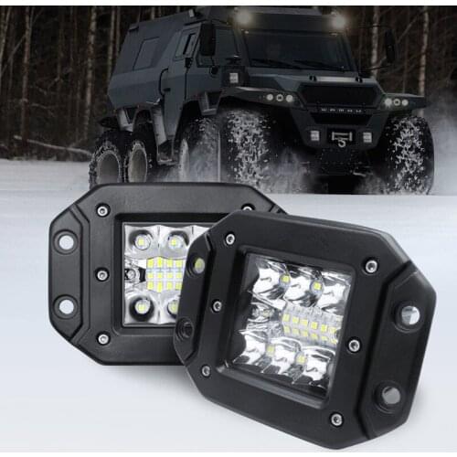2PCS 39W 5inch LED Work Light Bar Flush Mount Spot Flood Work Light Offroad LED Bar for 4x4 Off road ATV Jeep Tractor Trucks 24V