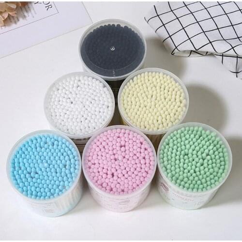200Pcs Sharp Round Spiral Head Cotton Swabs Ear Picks Cosmetics Cleaning Sticks