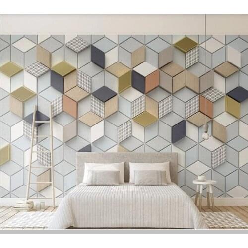 Papel de parede 3d solid geometric rhombus plaid stitching pattern wallpaper mural,living room tv wall bedroom home decoration