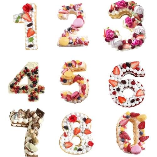 10 Inch Large Silicone Number Molds 0-8 Arabic Number Cake Mold Baking Mold For Birthday Cake Wedding Anniversary Dropshipping