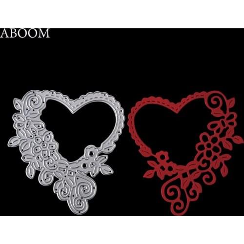 ABOOM 1PC Heart Flower Leaf Metal Die Cut Embossing Folder Scrapbooking Album Photo Decoration Carbon Steel Cutting Dies