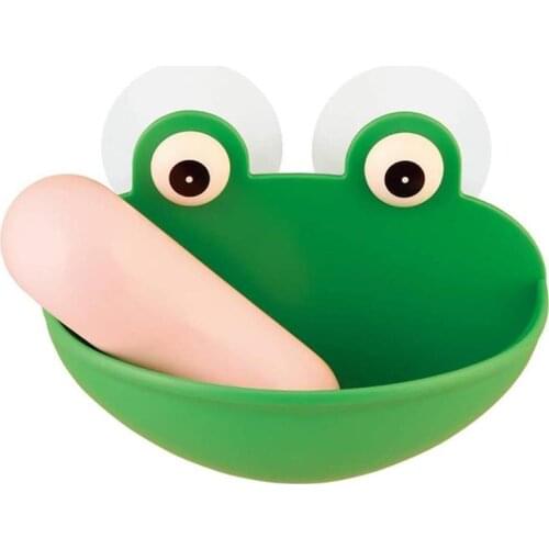 Bathroom Accessory Soapbox Soap Dish Holder Kitchen Durable With Suction Cups Frogs Shaped ABS Soap Case Household #20