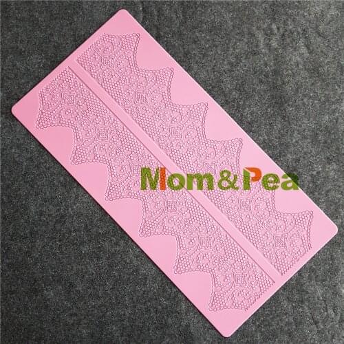 Mom&Pea GX178 Free Shipping Lace Mold Cake Decoration Fondant Cake 3D Mold Food Grade Silicone Mould
