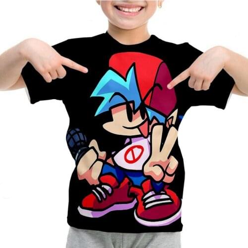 Childrens T shirt Friday Night Funkin 3D Printed T-shirts Kids Clothes Summer Boys Girls Fashion Tops Anime Tshirt Toddler Tees
