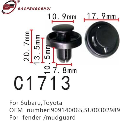 For Subaru fender mudguard wheel frame air filter, air inlet car positioning fastener front and rear bumpers