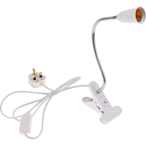 E27 Flexible Clip on with Switch LED Light Lamp Bulb Holder Socket UK Plug