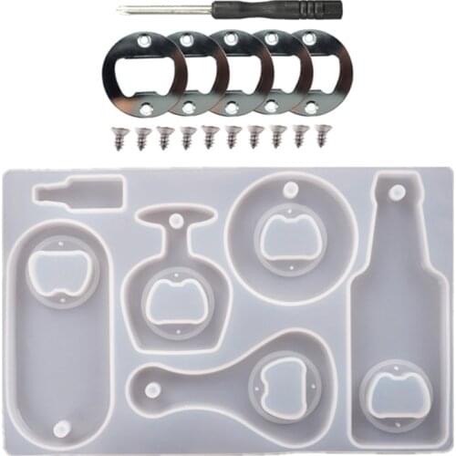 Bottle Opener Mould Resin Coaster Mold Tray Silicone Mold for DIY Crafts Making Home Decor Epoxy Tray