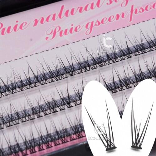 ICYCHEER Professional Makeup Individual Cluster Eye Lashes Fake False Eyelashes Fish Tail Eyelashes Extension